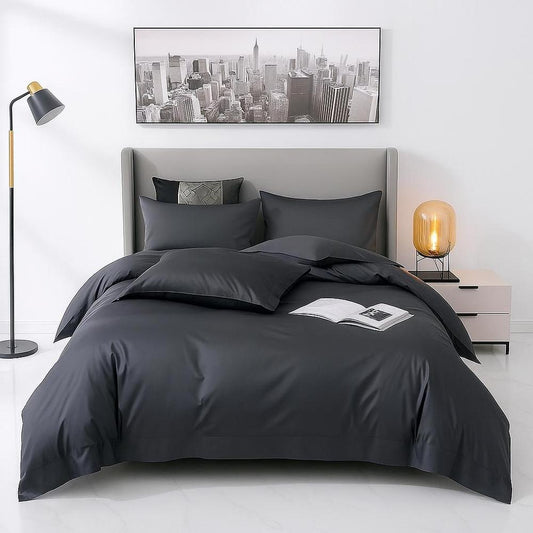 Elegant Grey Bedding Set - Luxurious Egyptian Cotton Duvet Covers with Sateen Finish