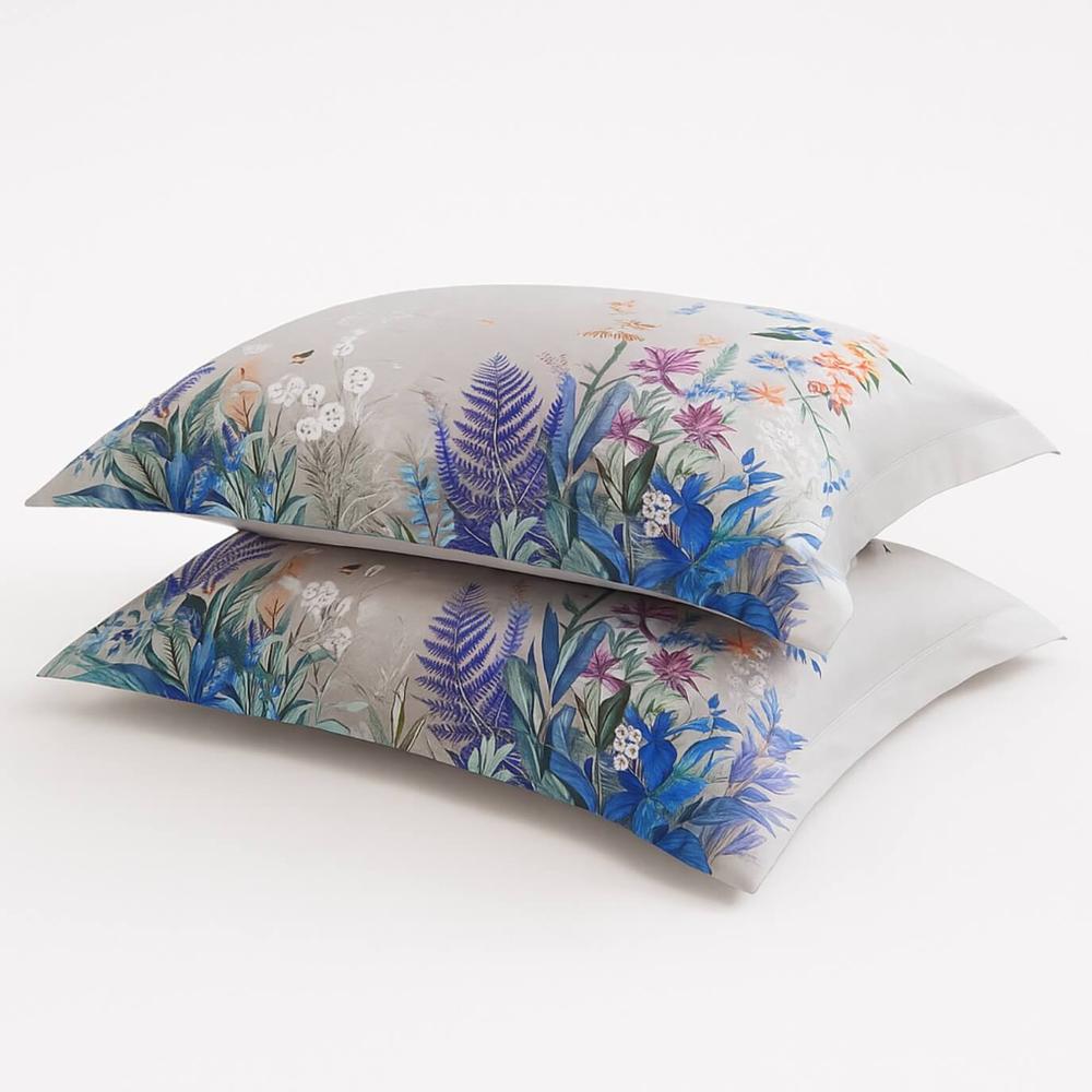 Grand Egyptian Cotton Pillowcase Pair - 600 Thread Count Floral Design