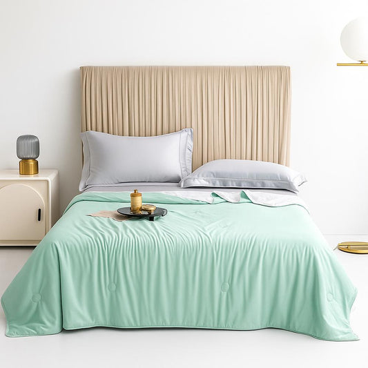 Premium Cooling Blanket - Soft Ice Silk Comforter for Hot Sleepers & Bed