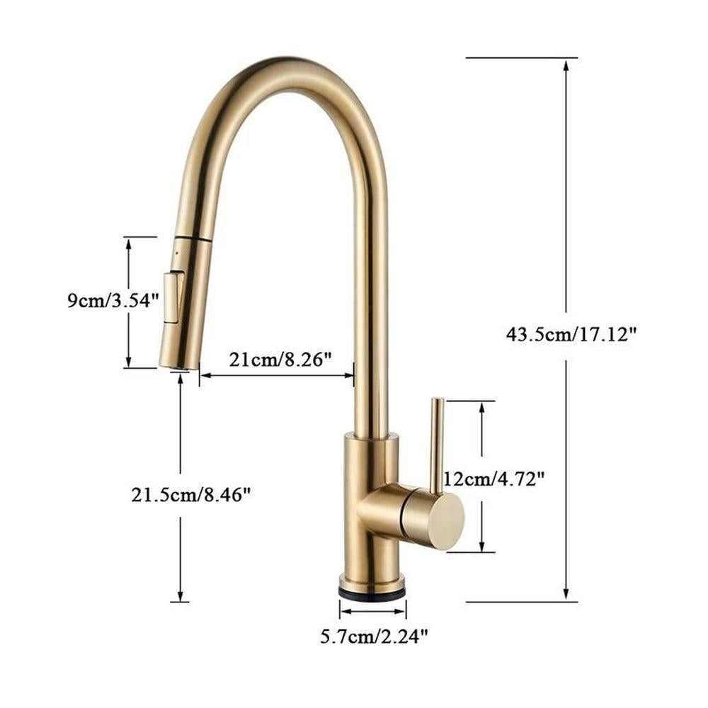 Smart Touch Kitchen Faucet With 360° Rotation & Dual Outlet - Brushed Nickel Finish