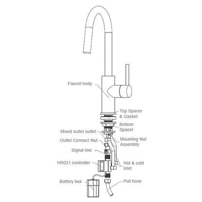 Smart Touch Kitchen Faucet With 360° Rotation & Dual Outlet - Brushed Nickel Finish