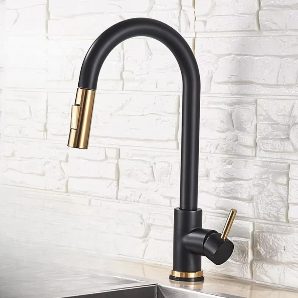 Smart Touch Kitchen Faucet With 360° Rotation & Dual Outlet - Brushed Nickel Finish