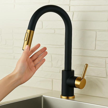 Smart Touch Kitchen Faucet With 360° Rotation & Dual Outlet - Brushed Nickel Finish