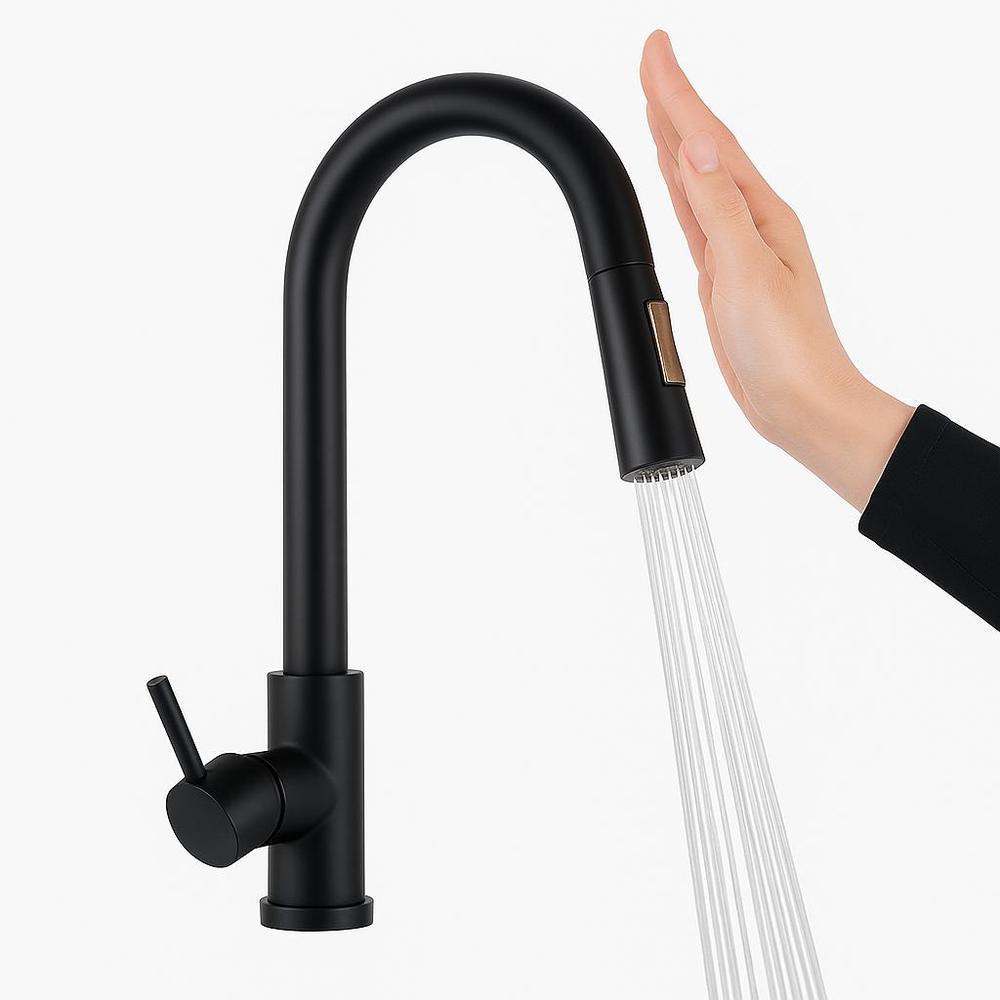Smart Touch Kitchen Faucet With 360° Rotation & Dual Outlet - Brushed Nickel Finish